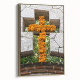 Framed canvas of Quintana Roo landscape in black and gold tones, ideal for bedroom wall art.