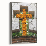 Landscape art painting of Quintana Roo scenery on a framed canvas, featuring vibrant colors with a vintage poster style.