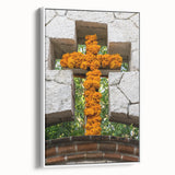 Vintage poster art of Quintana Roo scenery on framed canvas, featuring vibrant colors, ideal for living room decor.