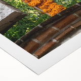 Art deco poster featuring a serene Quintana Roo landscape in muted blue and green tones on rolled canvas.