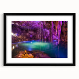 Abstract art print of a vibrant Mexican Yucatan landscape on a textured, extra large canvas, ideal for living room decor.