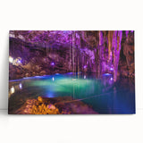 Black and white photo of Yucatan scenery on large stretched canvas, ideal for kitchen wall art.