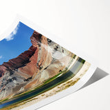 Extra large wall art featuring line art flowers in muted earth tones on a rolled print, ideal for large living room decor.