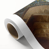 Art Deco poster of a Middle Eastern scenery in pastel shades on rolled canvas, ideal for nursery wall art.