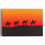Black and white print of a Middle Eastern landscape on stretched canvas, suitable for kitchen wall art.