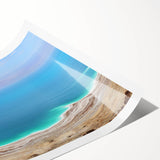 Extra large wall art featuring a line art floral design in neutral tones on a rolled canvas.