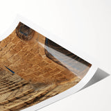 Extra large rolled print featuring line art flowers and Jerusalem scenery in muted earth tones.