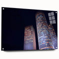 Acrylic print of a large abstract depiction of Tel Aviv in muted earth tones, suitable for bedroom or dining room decor.