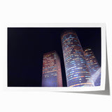 Extra large rolled print of Tel Aviv scenery with floral accents in pastel shades, ideal for dining room wall art.