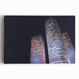 Large black and white canvas print of Tel Aviv skyline, suited as kitchen wall art.