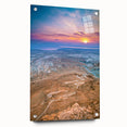 Acrylic print of a Middle Eastern landscape in subtle earth tones, ideal for dining room decor.