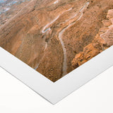 Art deco poster featuring a serene Middle Eastern landscape on rolled canvas, suitable for dining room decor.