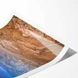 Extra large rolled print featuring line art flowers in soft pastel shades, ideal for large living room wall art.