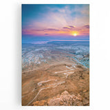 Black and white stretched canvas of a Middle Eastern cityscape, ideal for kitchen wall art.