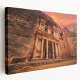 Large stretched canvas depicting a Jordanian landscape, with earthy tones and a realistic style.