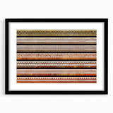 Extra large abstract art print featuring colorful, textured scenery of Middle Eastern Oman, in a black frame.