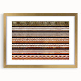 Abstract textured art print of Middle Eastern scenery in gold frame, ideal for extra large wall art in a living room.