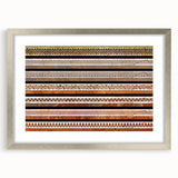 Textured abstract art print depicting Middle Eastern scenery in muted earth tones on a framed canvas.