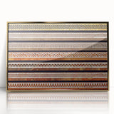 Large art print of an Omani landscape in gold and brown tones, framed acrylic, ideal for modern art wall decor.