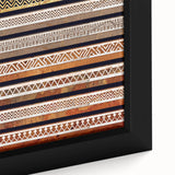 Extra large framed canvas featuring a textured, colorful Middle Eastern scenic art in black, ideal for living room decor.