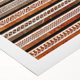 Art deco poster of an Omani landscape in muted earth tones on rolled canvas, suitable for dining room decor.