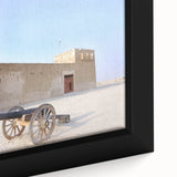 Extra large framed canvas of a black textured skyline with colorful accents, ideal for living room decor.