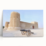 Black and white stretched canvas featuring a detailed Qatar skyline, ideal for kitchen wall art or bedroom ambiance.