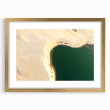 Extra large framed wall art depicting an abstract textured scenery in gold and beige tones, ideal for living room decor.