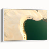 Vintage poster art of a Middle Eastern scenery on framed canvas, featuring vibrant colors, ideal for living room decor.