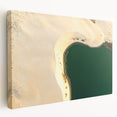 Stretched canvas print of a Middle Eastern desert landscape in earth tones, suitable for kitchen wall art.