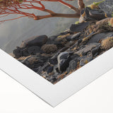 Art deco poster depicting a Middle Eastern street scene in muted earth tones on rolled canvas.