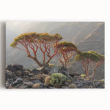 Black and white stretched canvas depicting a Middle Eastern street scene, ideal for kitchen wall art.