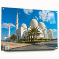 Acrylic print of Abu Dhabi skyline in muted earth tones, ideal for bedroom or dining room decor.