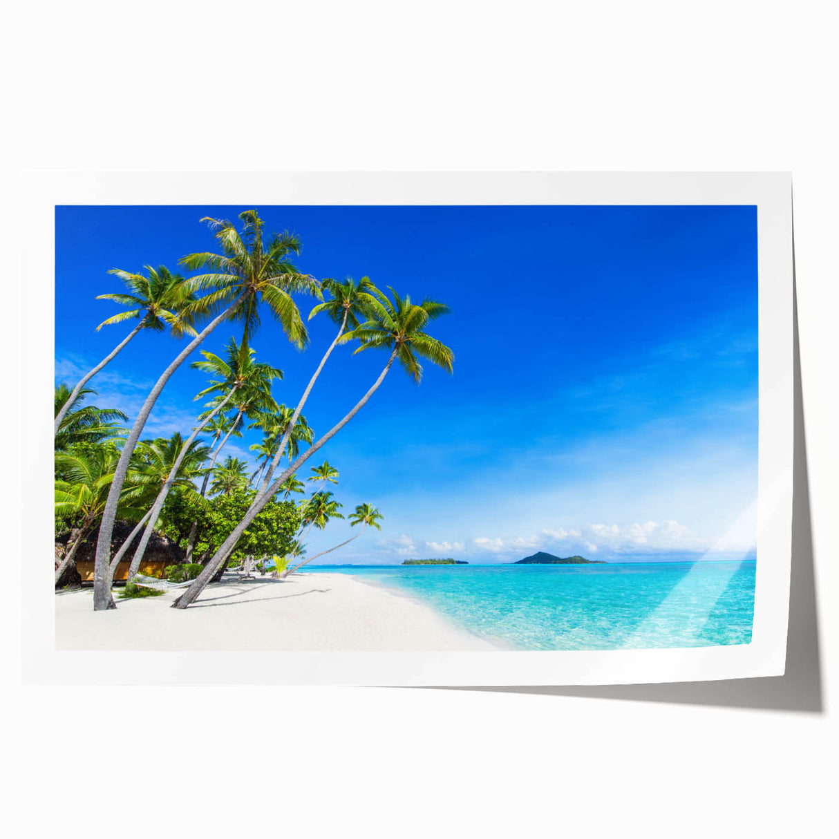 Extra large rolled print of a Fijian landscape with vibrant greenery and blue skies, ideal for art wall dining room.
