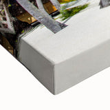 Large art of a black and white landscape painting of Fiji on stretched canvas, ideal for bedroom wall decor.