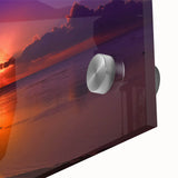 Large abstract wall art of Tahiti's ocean view in pastel shades on acrylic glass, ideal for dining room ambiance.