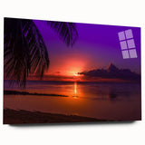 Large abstract wall art depicting the French Polynesian ocean, in vibrant blue tones on acrylic glass.