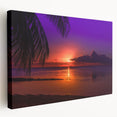 Large stretched canvas featuring a serene Tahiti beach scene with soft blue and green tones, ideal for kitchen wall art.