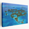 Large stretched canvas depicting a serene Micronesian oceanic landscape, ideal for kitchen wall art.
