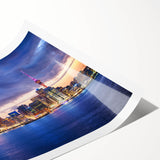 Extra large wall art featuring line art flowers in soft pastel shades on a rolled canvas, ideal for large living room decor.