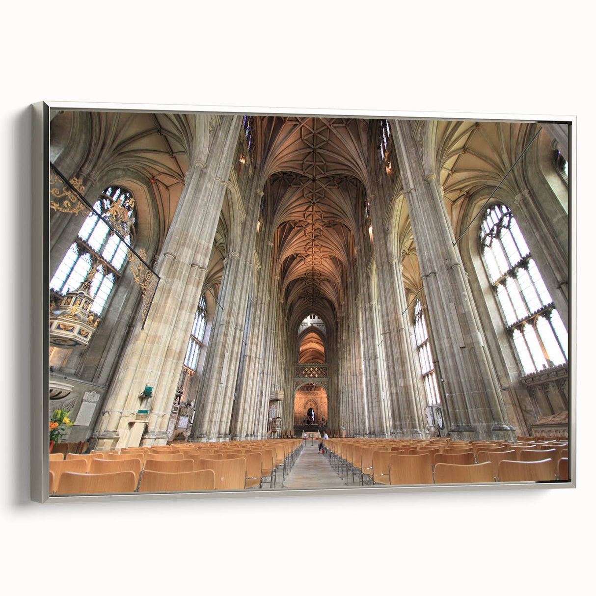Framed canvas landscape art painting depicting the Canterbury region of New Zealand in colorful tones.