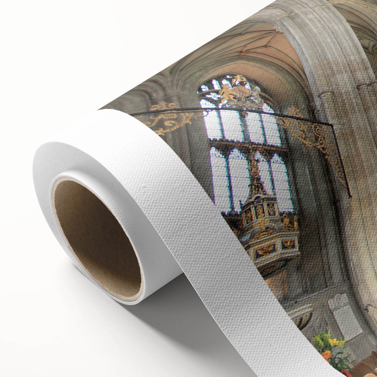 Art Deco poster of Canterbury, New Zealand scenery in soft pastel shades on rolled canvas, ideal for nursery wall art.