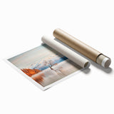 Extra large rolled print of Otago, New Zealand scenery with vibrant green and blue tones, ideal for classy bathroom wall art.