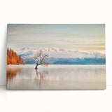 Black and white photograph of Otago, New Zealand scenery on a stretched canvas.
