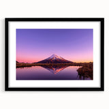 Colorful abstract art print of Taranaki, New Zealand, featuring vibrant blue and green tones on a textured.