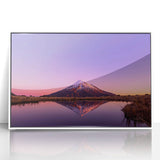 Acrylic print of Taranaki in New Zealand, featuring a scenic landscape in muted greens and blues.