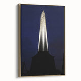 Framed canvas featuring a vintage-style landscape painting of Wellington, New Zealand in black and gold tones.