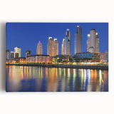 Large black and white stretched canvas of Buenos Aires cityscape, ideal for kitchen wall art.