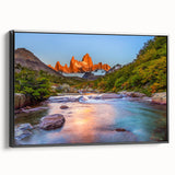 Black and white framed canvas of an Argentine landscape, ideal for bedroom wall decor.