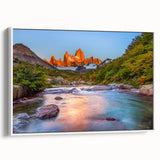 Vintage poster art of an Argentine landscape, featuring vibrant colors on a framed canvas, ideal for living room decor.